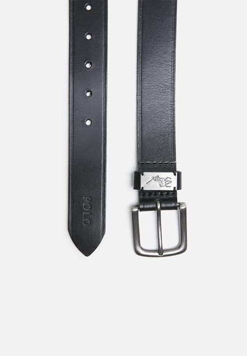 POLO - Jacob leather belt - black