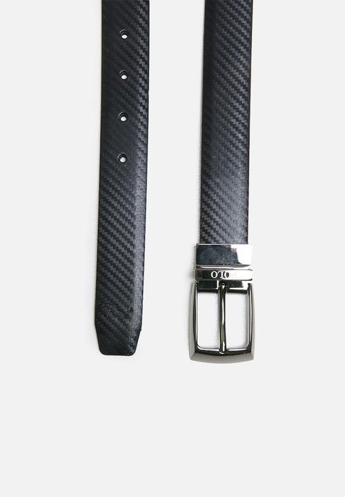 POLO - Gordon leather belt - black