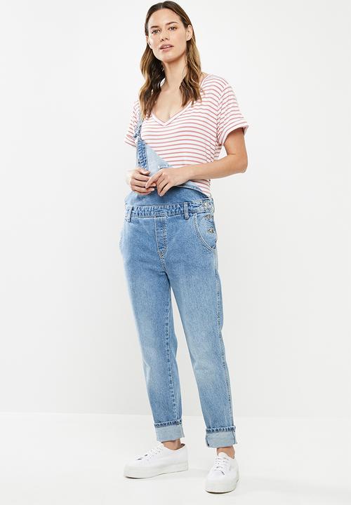 Cotton On - Karly short sleeve V-neck top - white & pink 