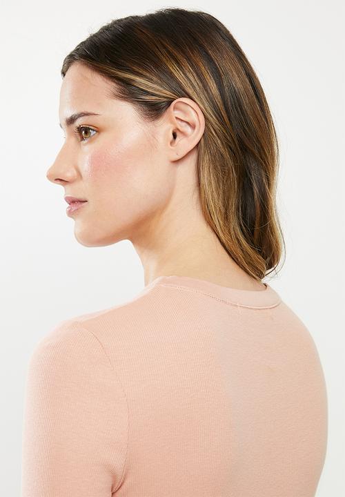 Cotton On - The turn back long sleeve top - peach 