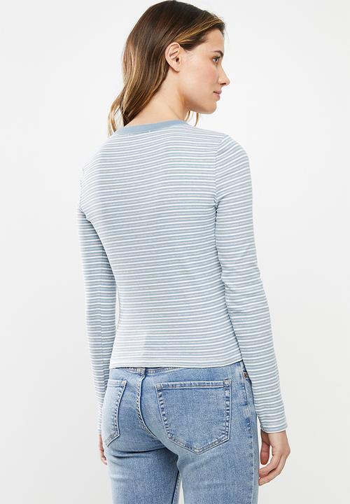 Cotton On - The turn back long sleeve top Taylor stripe - multi 