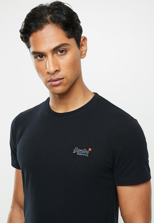 Superdry. - Orange label vintage embroidery tee - black