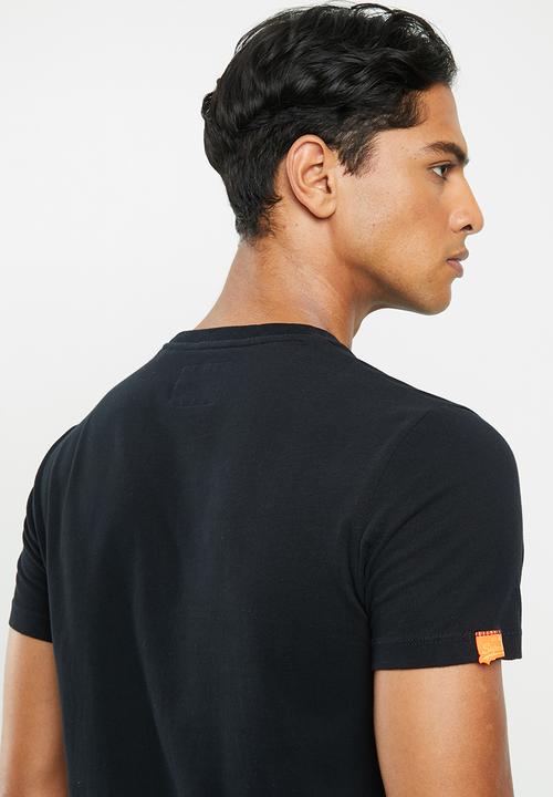 Superdry. - Orange label vintage embroidery tee - black