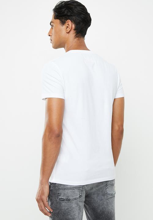 Superdry. - Orange label vintage embroidery tee - white