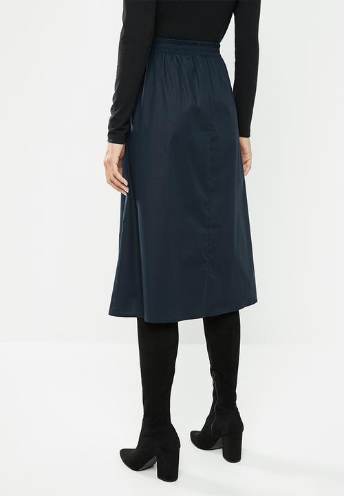 edit - Full skirt with elasticated band - navy