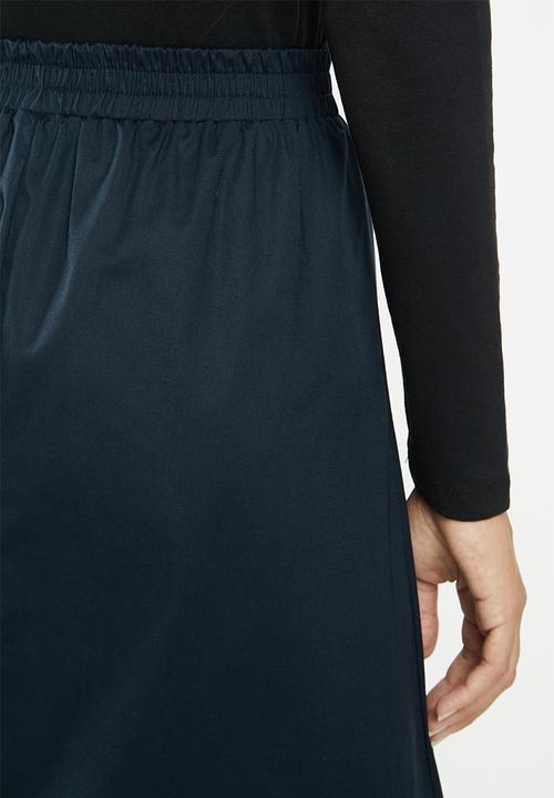 edit - Full skirt with elasticated band - navy