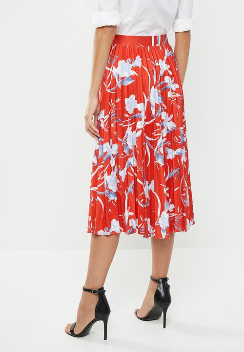 edit - Pleated skirt - red & blue