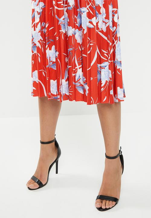 edit - Pleated skirt - red & blue