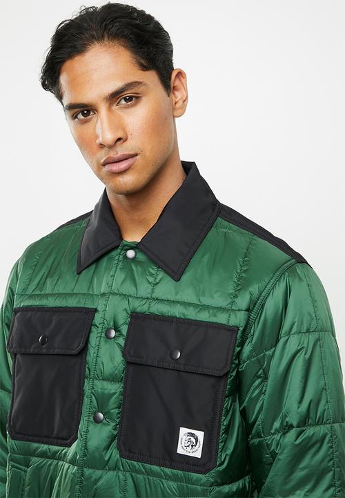 Diesel  - Welles quilted jacket - green & black 