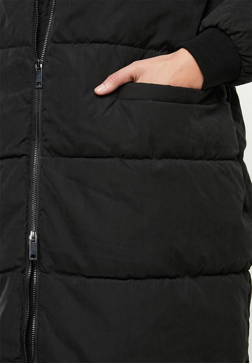 Jacqueline de Yong - Noble extra long padded jacket - black