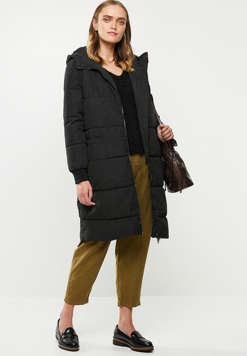 Jacqueline de Yong - Noble extra long padded jacket - black