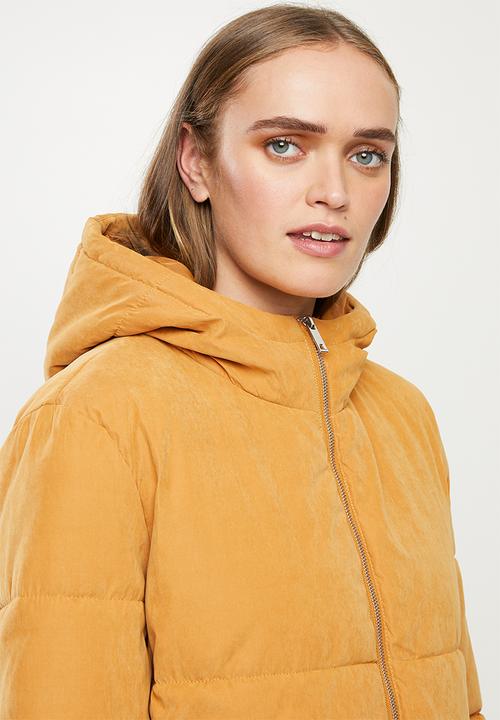 Jacqueline de Yong - Noble extra long padded jacket - yellow