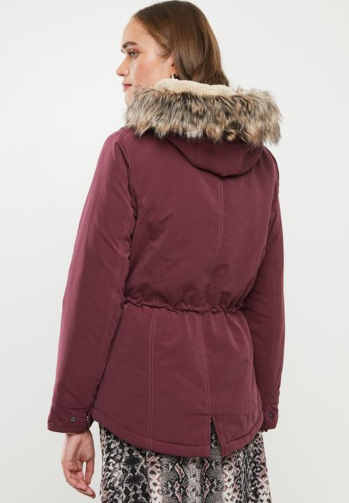 ONLY - New lucca parka jacket - burgundy 