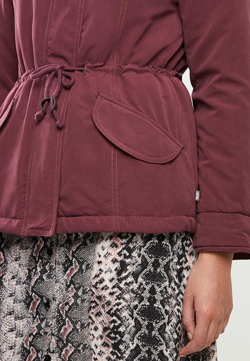 ONLY - New lucca parka jacket - burgundy 