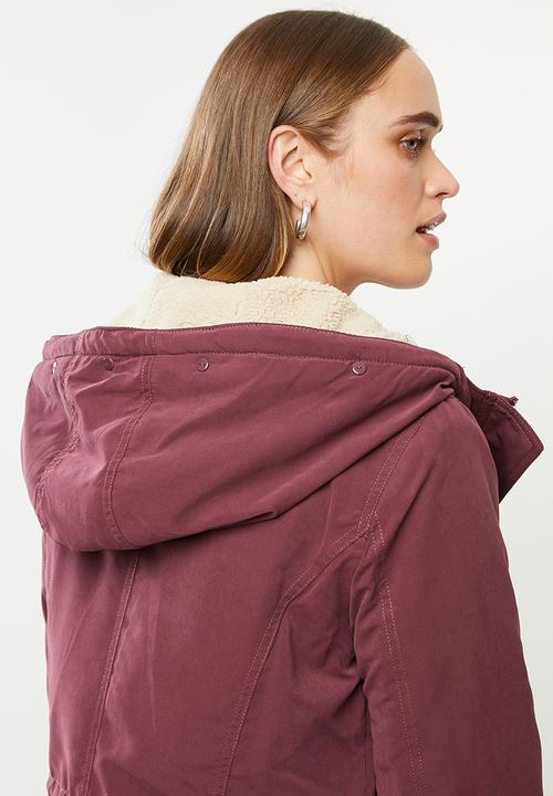 ONLY - New lucca parka jacket - burgundy 