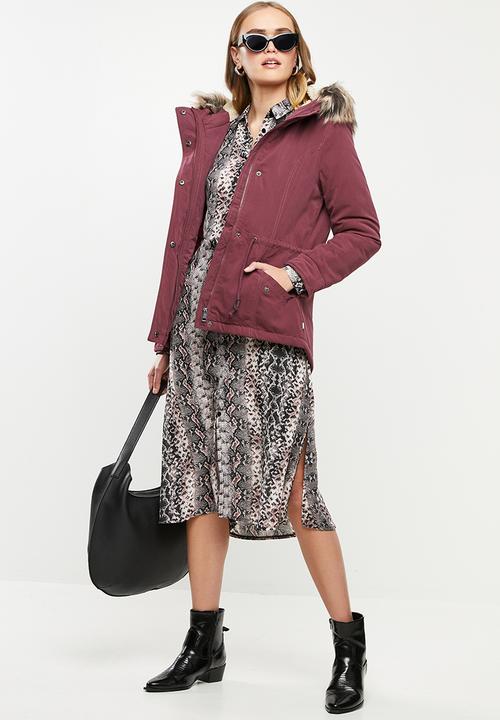 ONLY - New lucca parka jacket - burgundy 