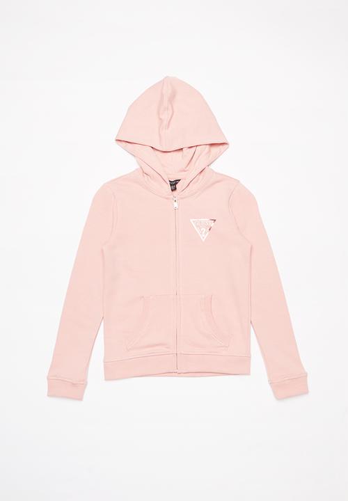 pink guess hoodie