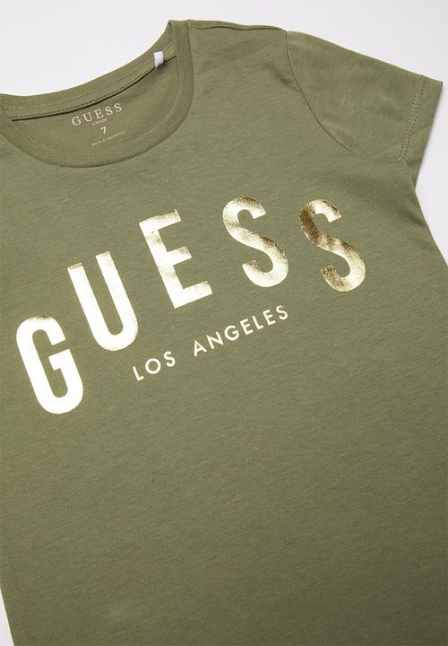 GUESS - Short sleeve Guess tee - khaki