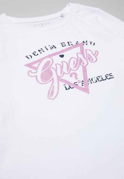 GUESS - Long sleeve Guess bella script - white