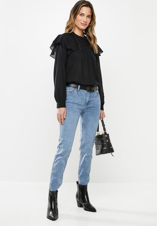 Cotton On - Lace smock blouse - black