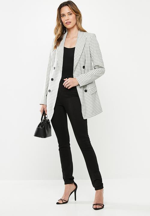 Missguided - Checked blazer - grey