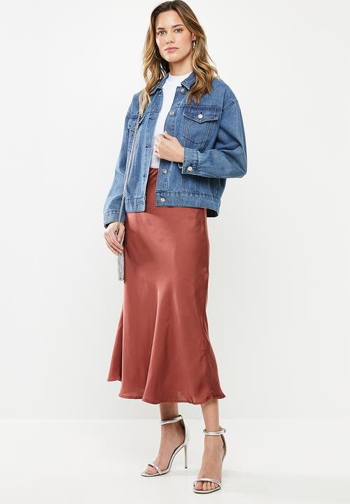 Cotton On - Belle bias midi skirt - rust