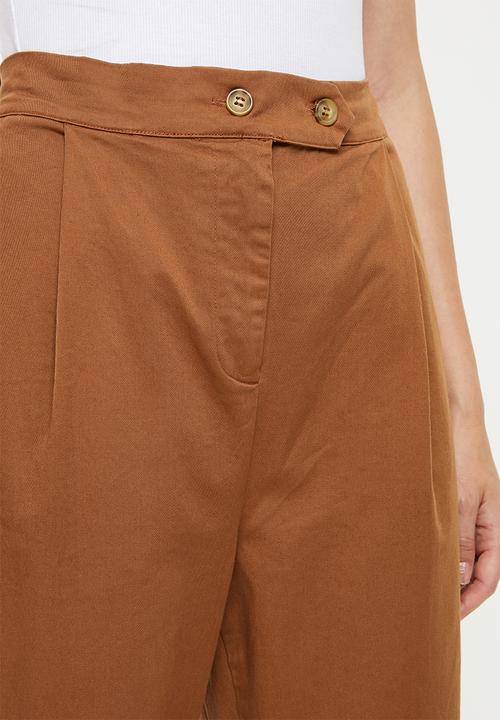 Cotton On - Ava tapered pants - brown