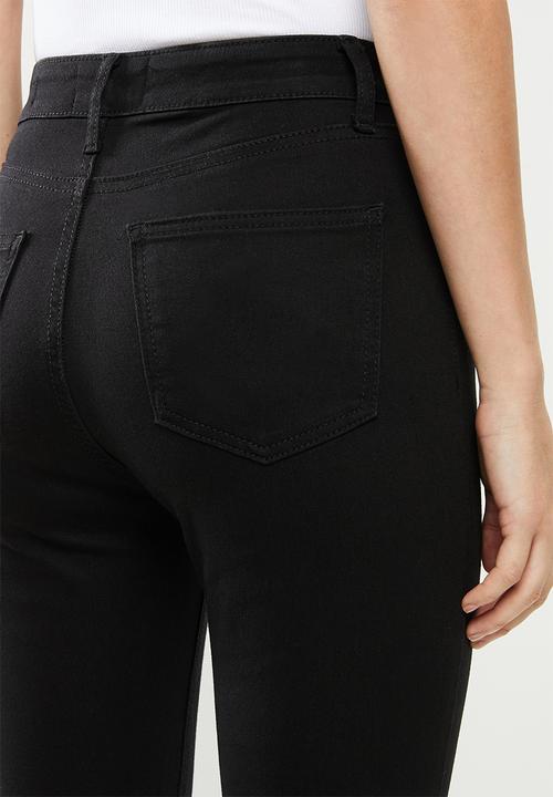 Cotton On - Mid rise cropped super stretch - black