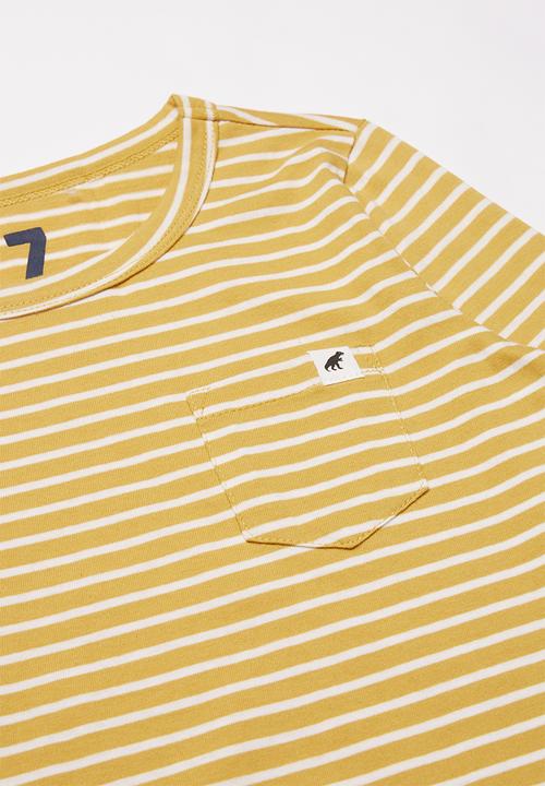 Cotton On - Core long sleeve tee - yellow & white 