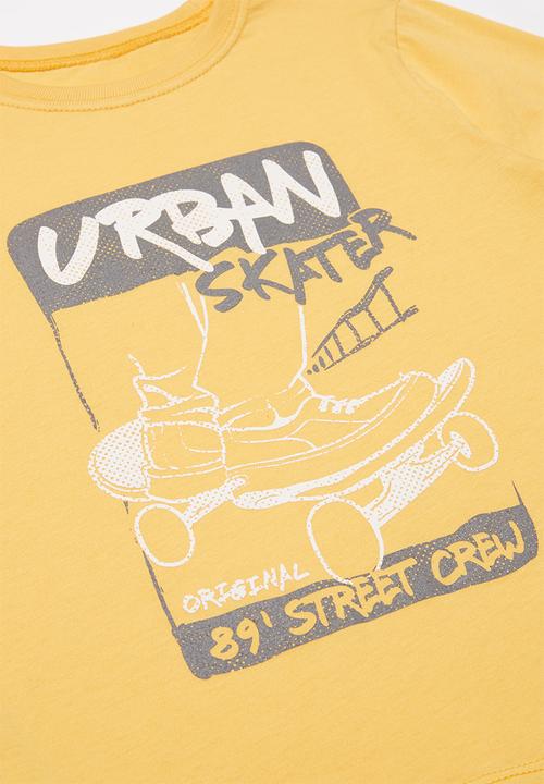 Pop Candy -  3 Pack urban skate tee - yellow/black/grey