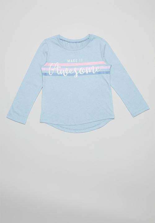 Pop Candy - 3 pack printed tee - white/grey/blue