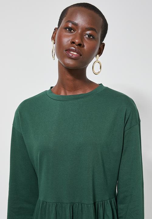 Superbalist - Long sleeve babydoll dress - green
