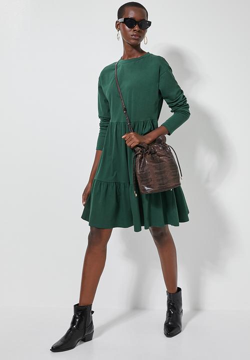 Superbalist - Long sleeve babydoll dress - green