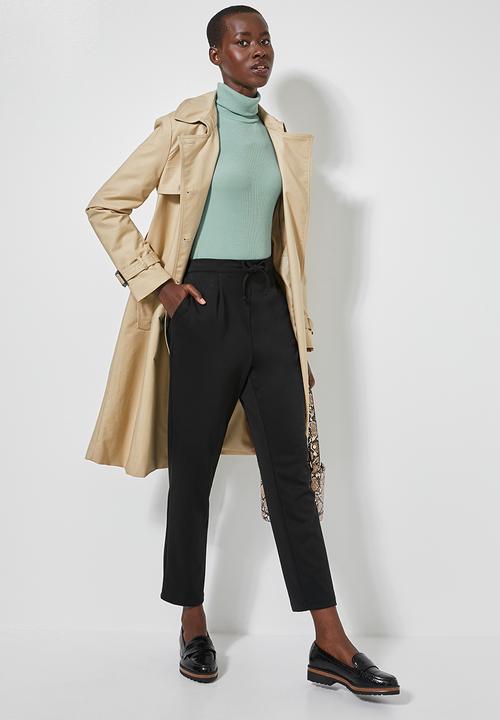 Superbalist - Stretch rib poloneck top - green