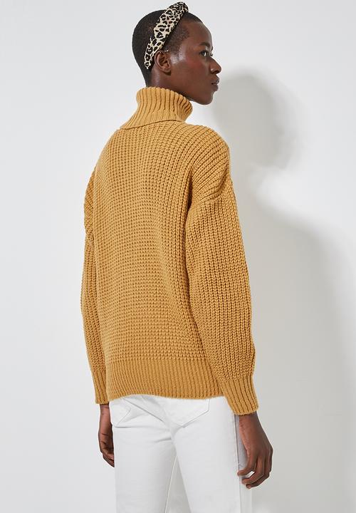 Superbalist - Roll neck chunky knit jumper - yellow