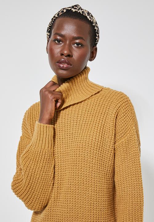 Superbalist - Roll neck chunky knit jumper - yellow