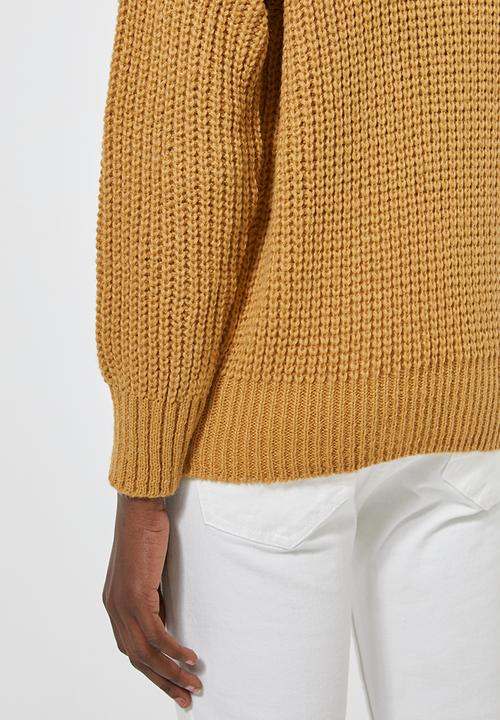 Superbalist - Roll neck chunky knit jumper - yellow