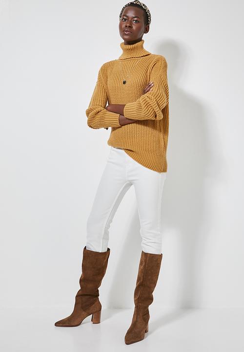 Superbalist - Roll neck chunky knit jumper - yellow