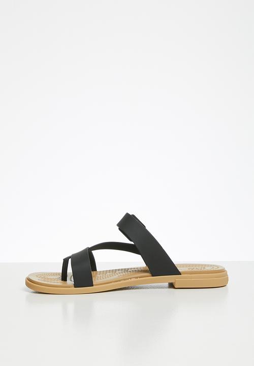 Crocs - Tulum toe post sandal - black & tan