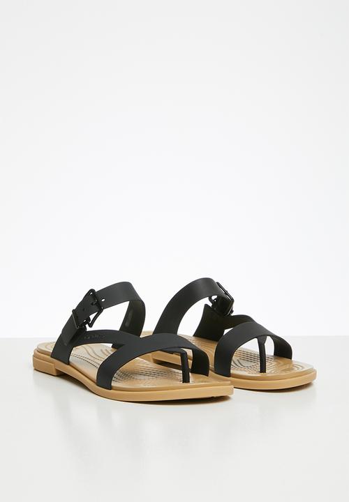 Crocs - Tulum toe post sandal - black & tan