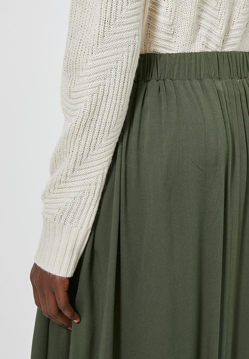 Superbalist - Inverted pleat midi skirt - khaki