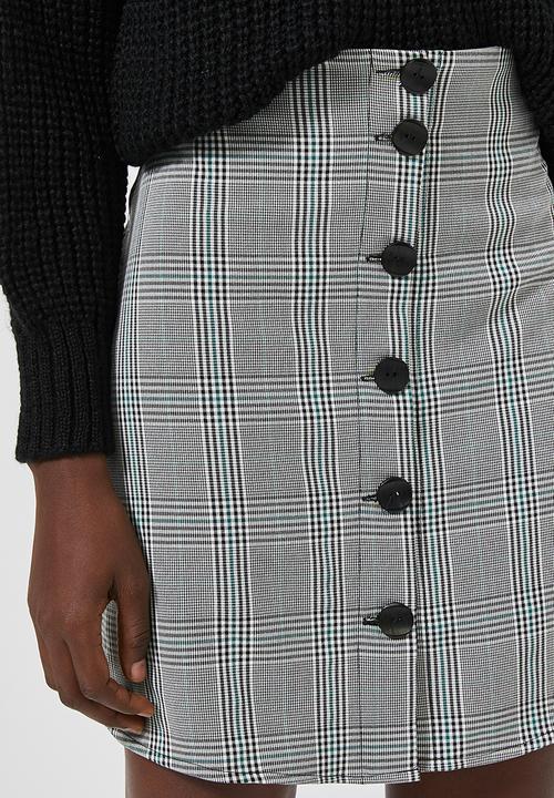 Superbalist - Check button through mini skirt - multi 