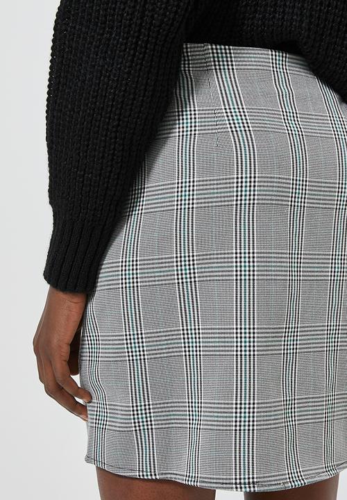 Superbalist - Check button through mini skirt - multi 