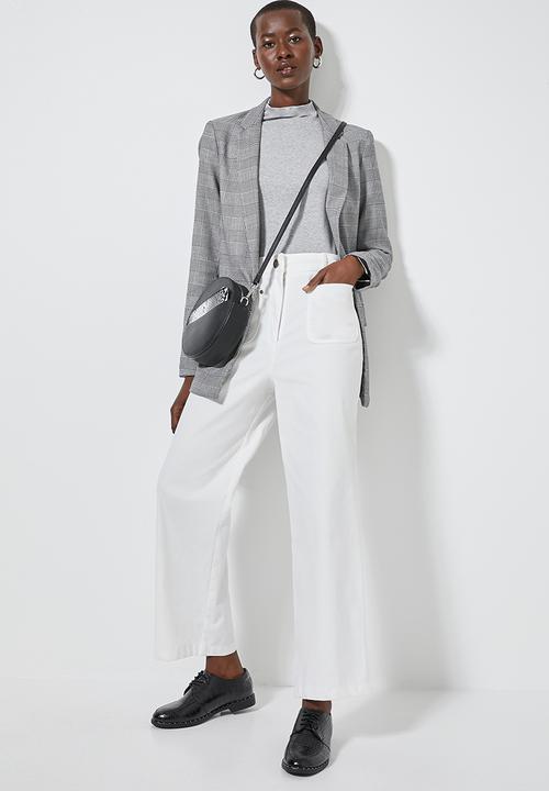 Superbalist - Grown on neck long sleeve fitted top - grey