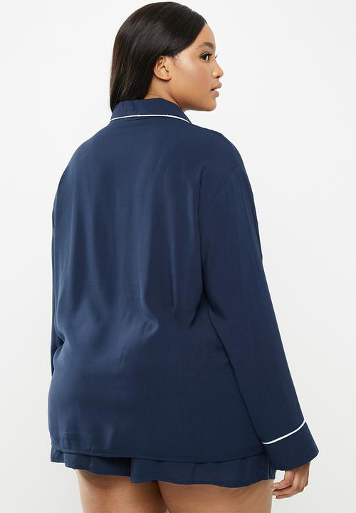 Superbalist - Plus sleep shirt & shorts set - navy