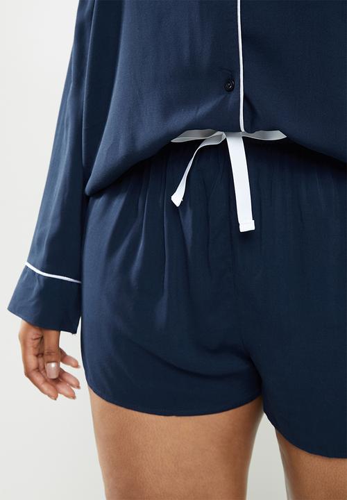 Superbalist - Plus sleep shirt & shorts set - navy