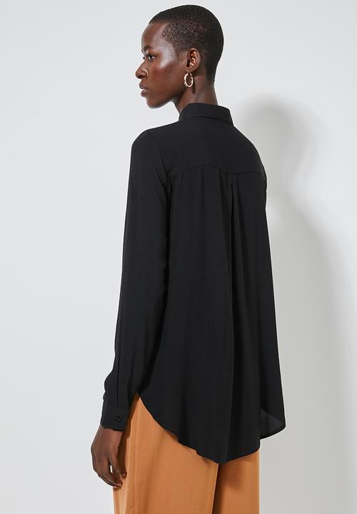 Superbalist - Relaxed curved hem shirt - black