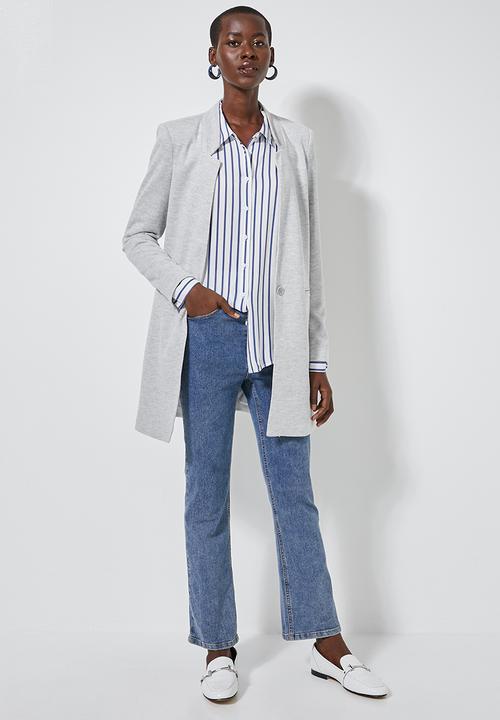 Superbalist - Relaxed curved hem shirt - blue & white