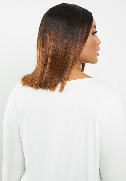 edit Plus - 2 Pack boat neck tops - black & white