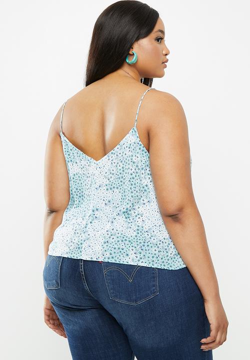 Cotton On - Curve astrid cami - ditsy cerulean